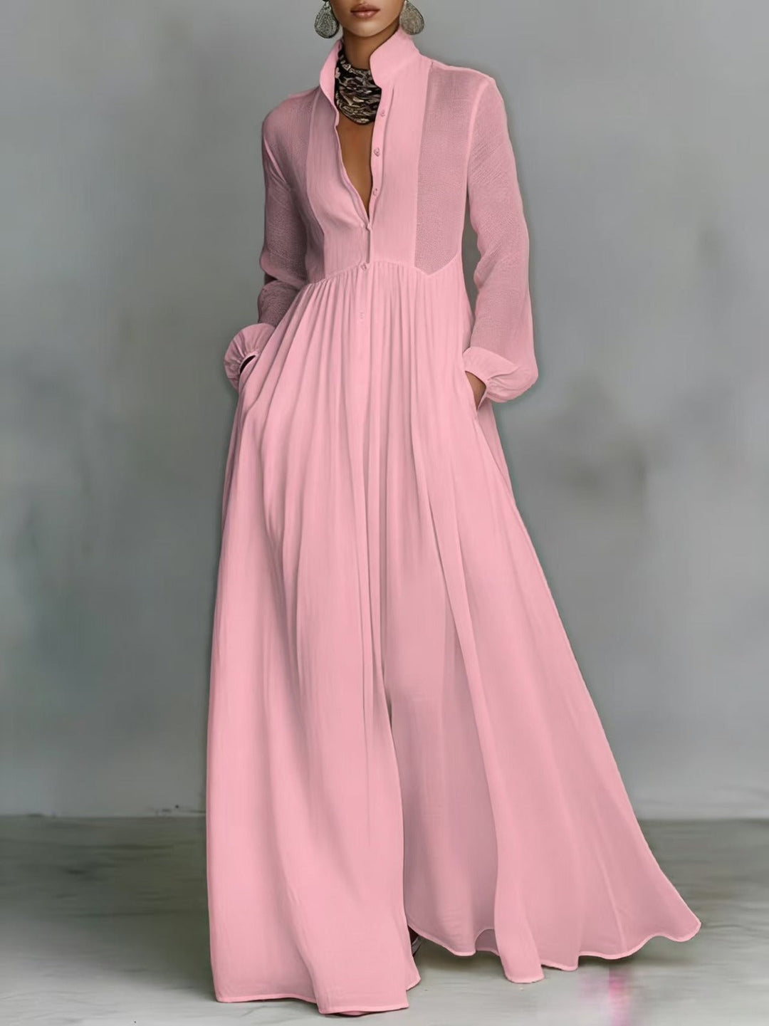 Serena | Flowing Button-Front Maxi Dress
