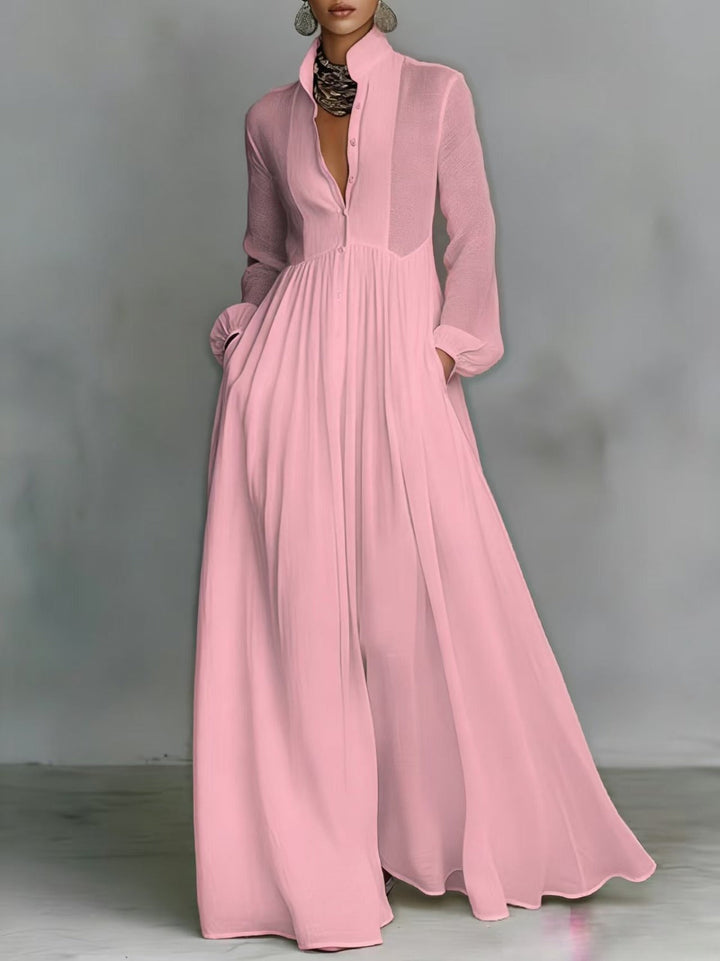 Serena | Flowing Button-Front Maxi Dress