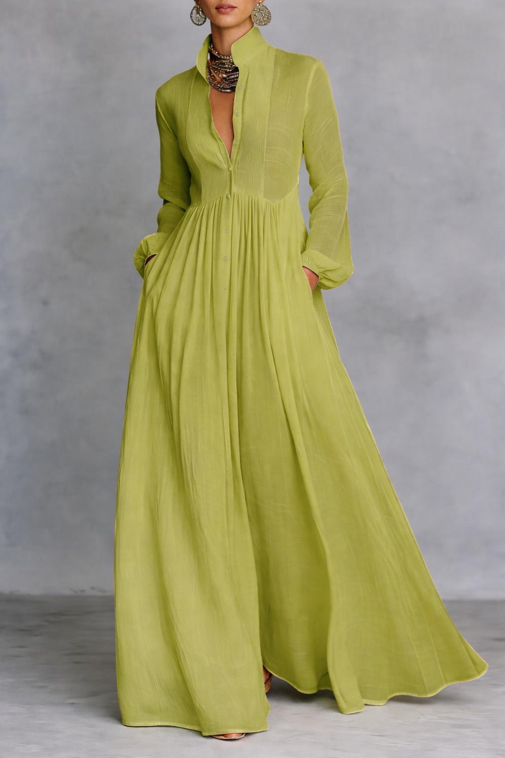 Serena | Flowing Button-Front Maxi Dress