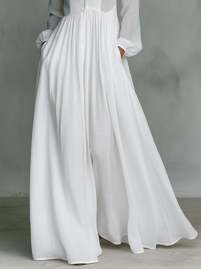 Serena | Flowing Button-Front Maxi Dress